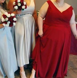 JJ House deep red bridesmaids dress